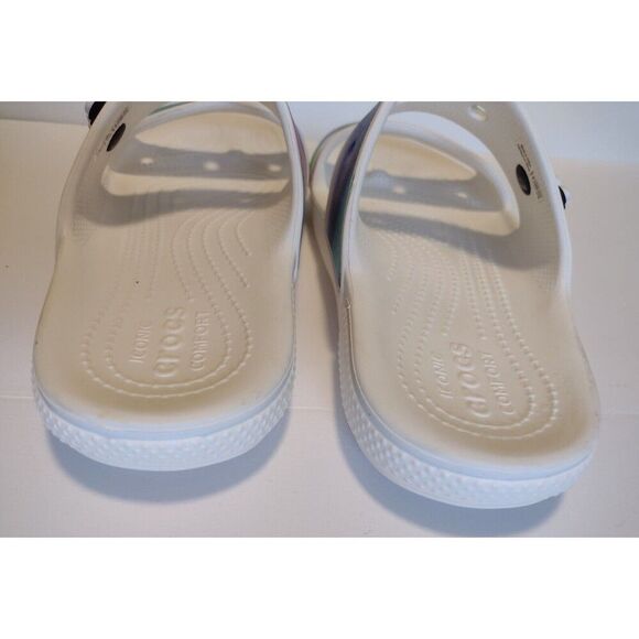 Crocs Classic White Tie Dye Solarized Double Strap Slide On Sandals W 8 Men 6 - Picture 5 of 8